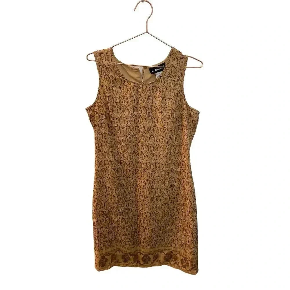 Sag Harbor Brown Sleeveless Crew Neck shift  Dress Size 10